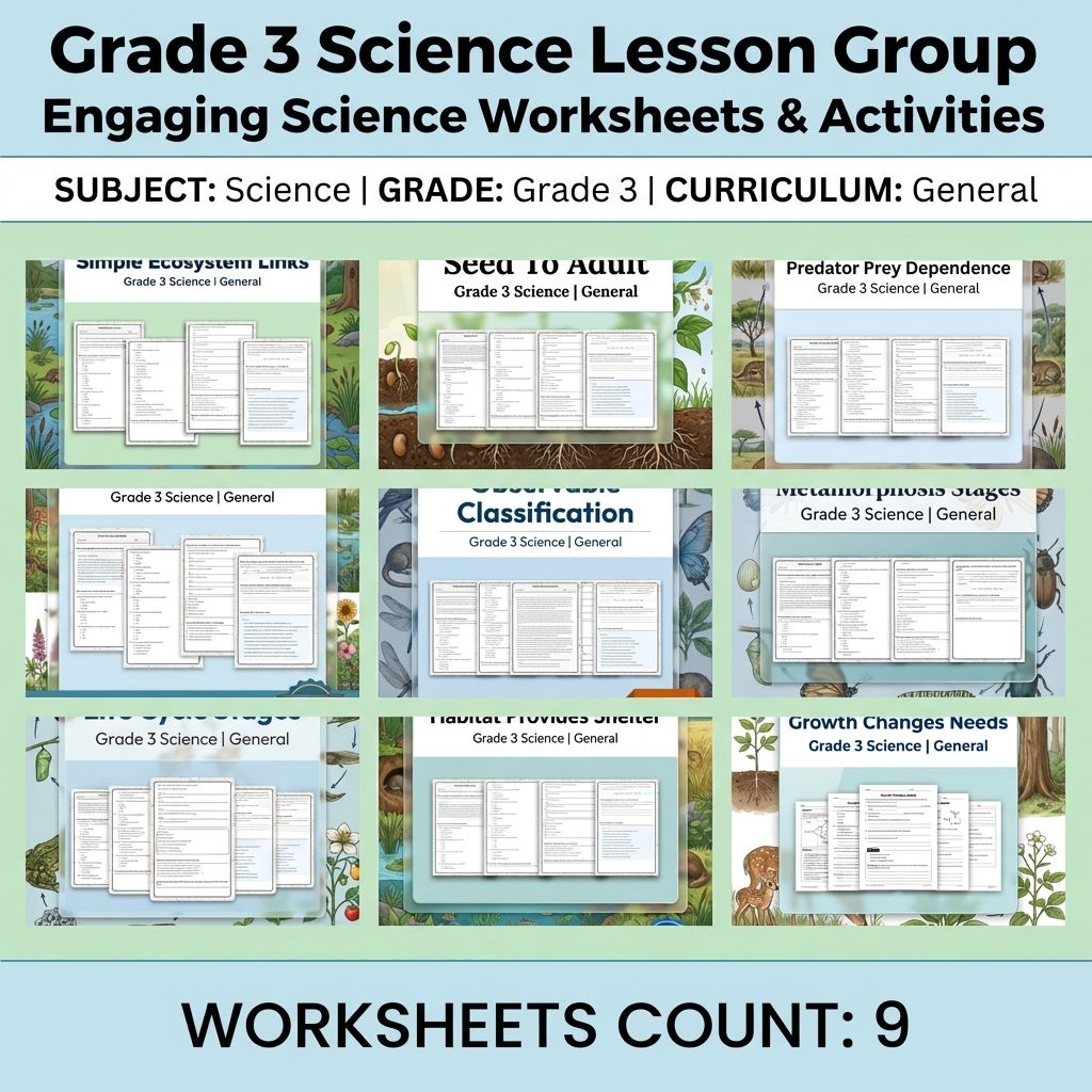 Grade 3 Science Lesson Group | Engaging Science Worksheets & Activities — bundle cover