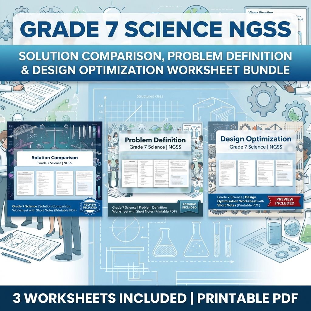 Grade 7 Science | Engineering Design Unit Worksheet Bundle (NGSS Aligned) — bundle cover