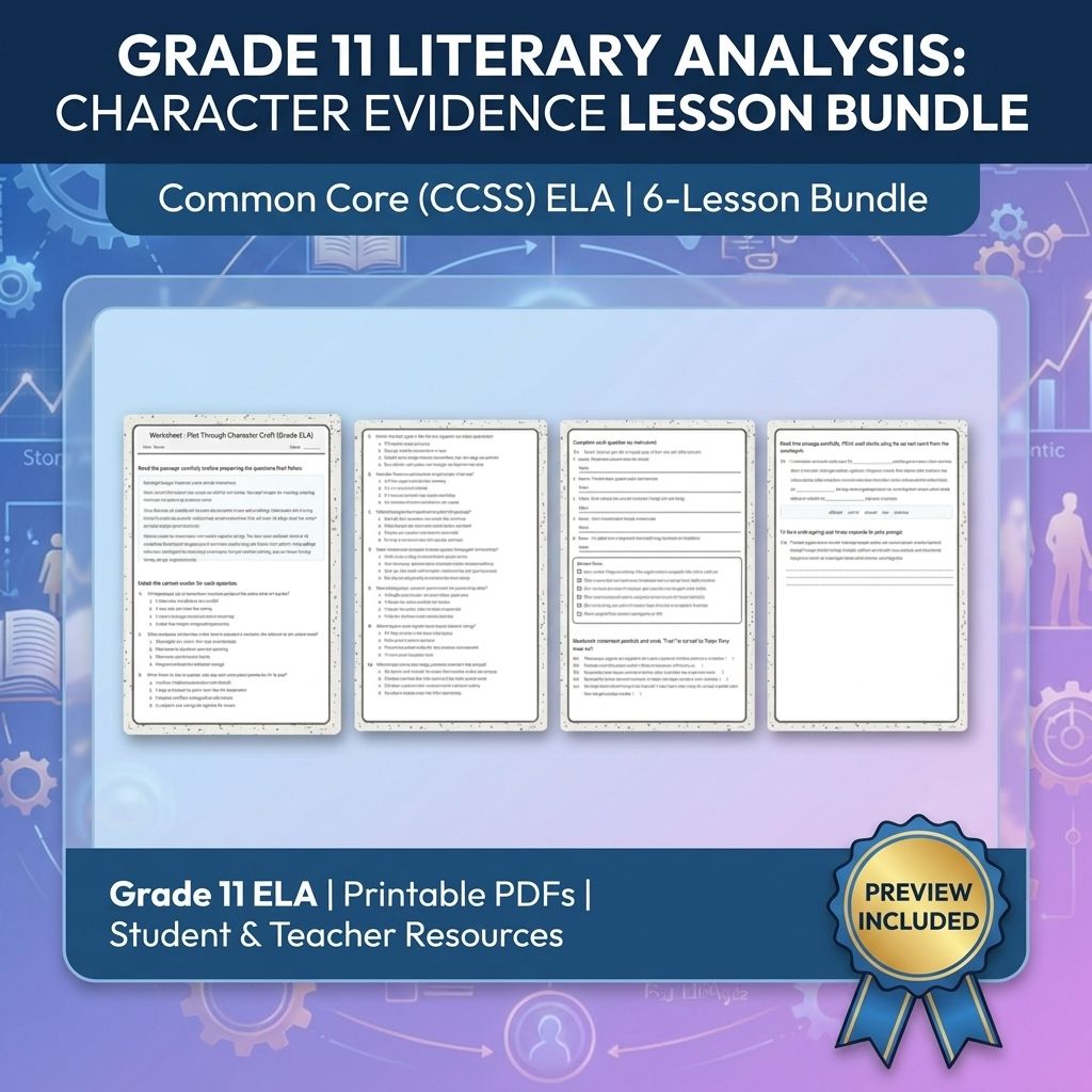 Grade 11 Literary Analysis: Character Evidence Lesson Bundle | CCSS ELA — bundle cover