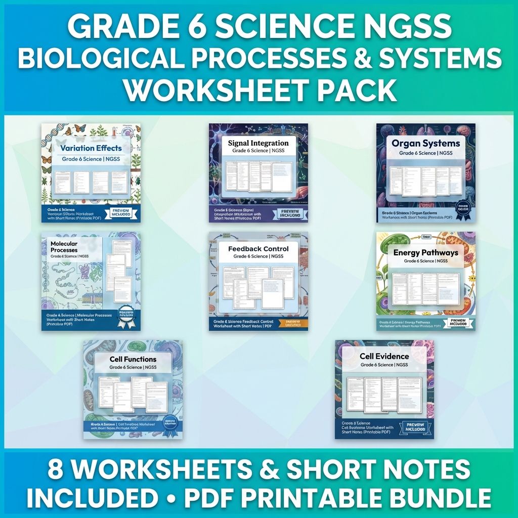 Grade 6 Science NGSS From Molecules to Organisms: Structures & Processes — bundle cover