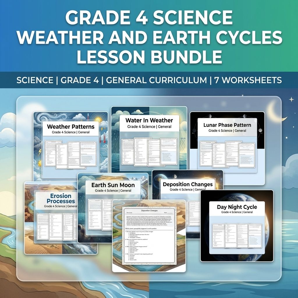 Grade 4 Science Weather and Earth Cycles Lesson Bundle — bundle cover