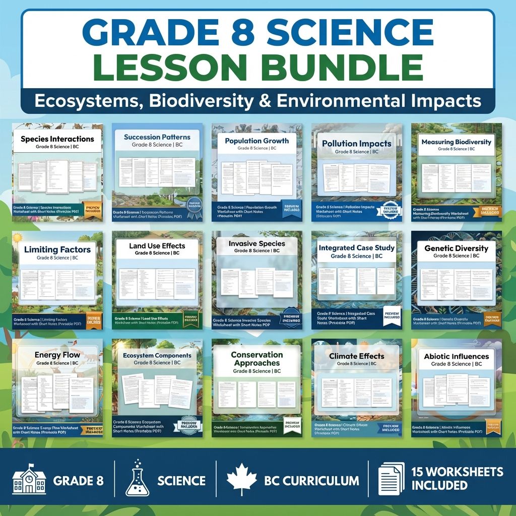 Grade 8 Science Lesson Bundle | Ecosystems, Biodiversity & Environmental Impacts — bundle cover