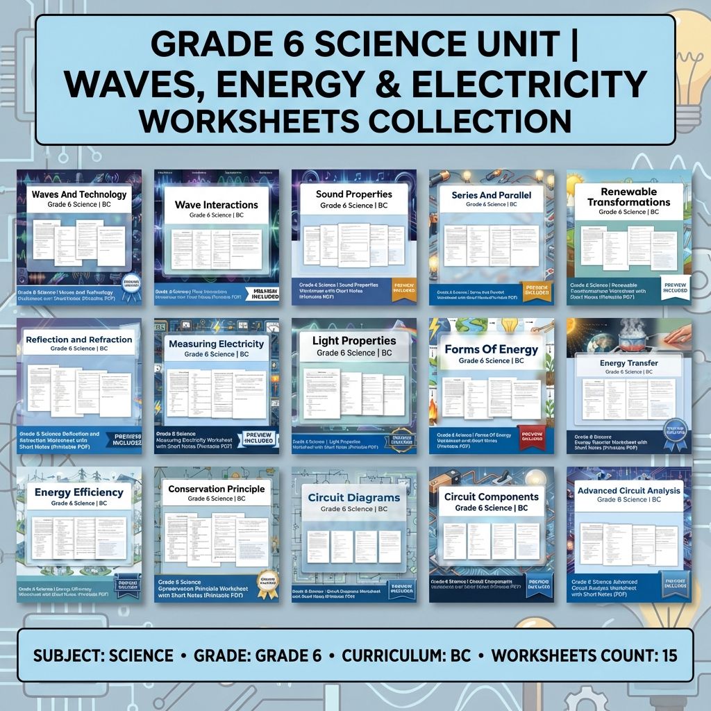 Grade 6 Science | Energy, Waves & Circuits UNIT Bundle (BC Frame work) — bundle cover