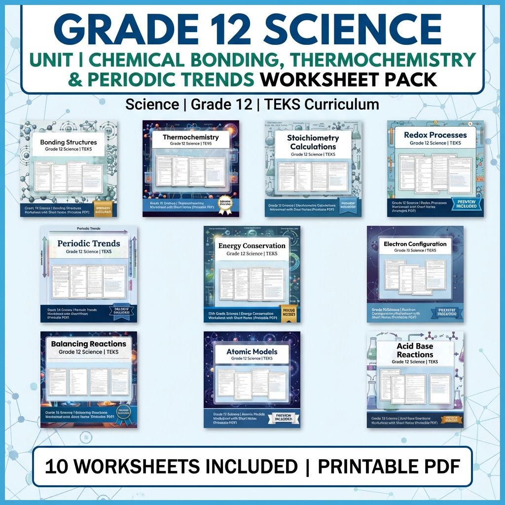 Grade 12 Science Unit Bundle | Atomic Structure, Thermochemistry & More  — bundle cover