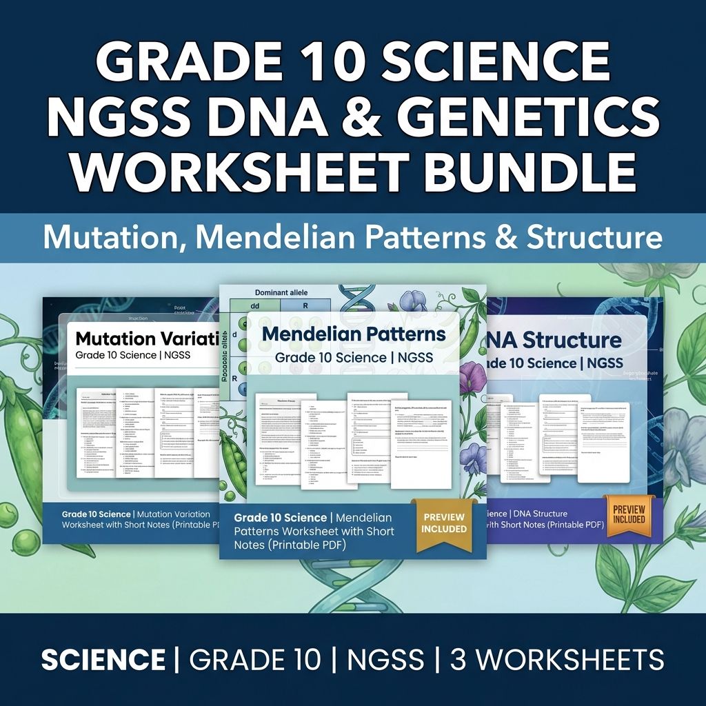 Grade 10 Science | Heredity, Inheritance & Traits NGSS Unit Bundle (worksheets) — bundle cover
