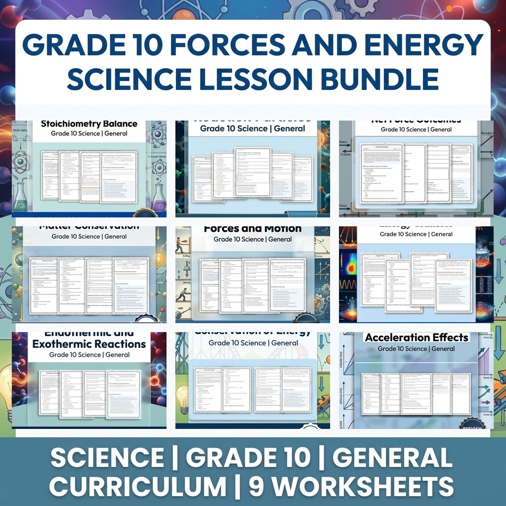 Grade 10 Forces and Energy Science Lesson Bundle for General Framework — bundle cover