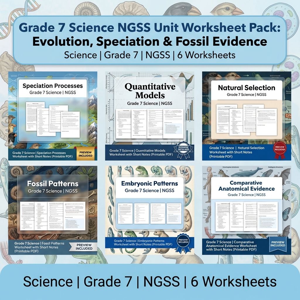 Grade 7 Science | Biological Evolution Bundle – Unity & Diversity (NGSS Aligned) — bundle cover