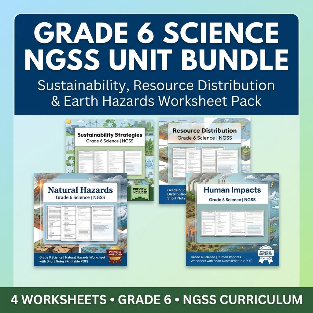 Grade 6 Science | Earth and Human Activity Unit Bundle – NGSS Standards  — bundle cover