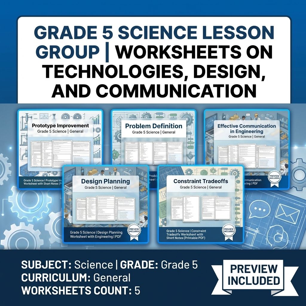 Grade 5 Science Lesson Group |  Technologies, Design, and Communication — bundle cover