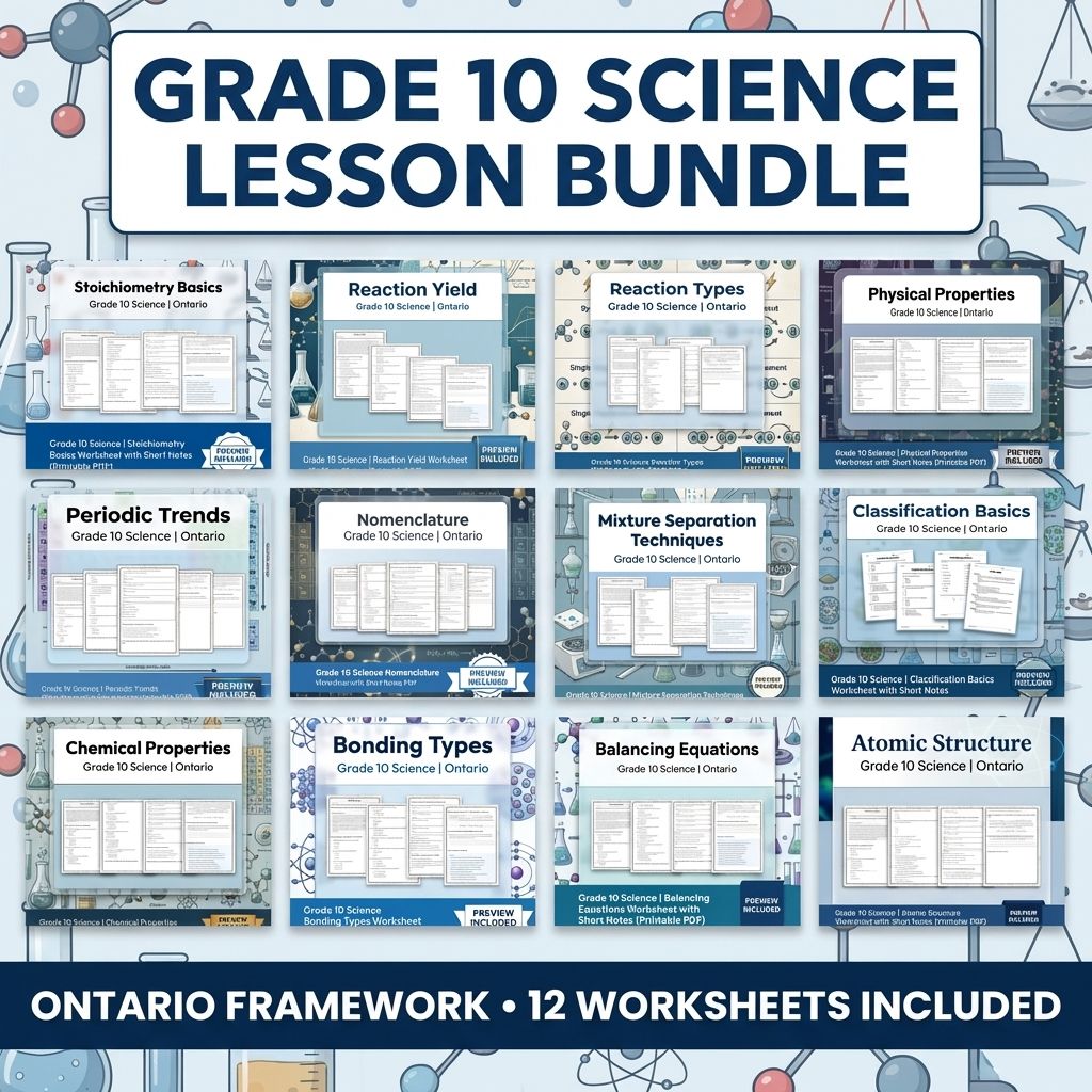 Grade 10 Science Lesson Group Bundle with Ontario Framework — bundle cover