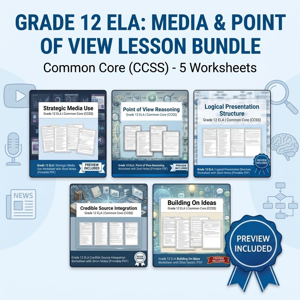 Grade 12 Media & Point of View ELA Lesson Bundle - Common Core (CCSS) — bundle cover