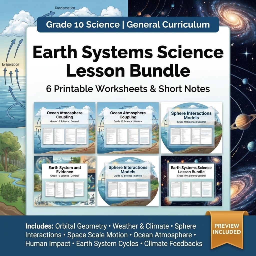 Grade 10 Earth Systems Science Lesson Bundle: General Framework Worksheets — bundle cover
