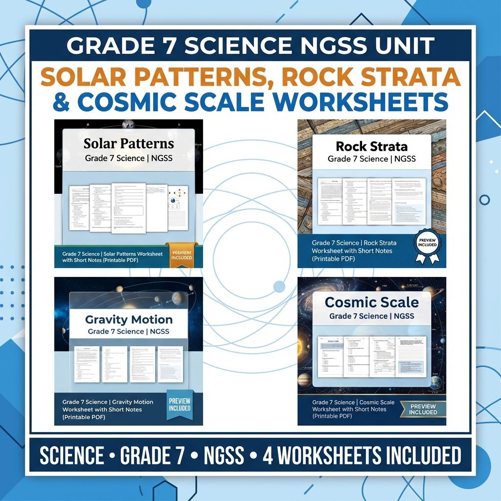 Grade 7 Science | Earth's Place in the Universe Bundle(NGSS Aligned Worksheets) — bundle cover