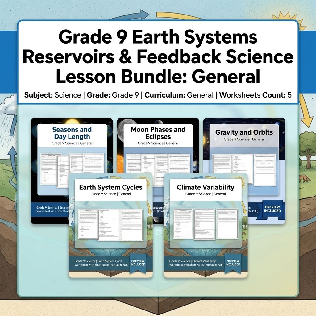 Grade 9 Earth Systems Reservoirs & Feedback Science Lesson Bundle: General — bundle cover
