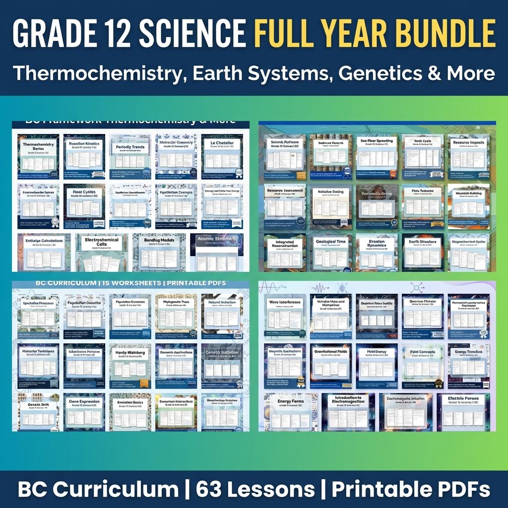 Grade 12 Science Full Year Bundle | Thermochemistry, Earth Systems, Genetics — bundle cover