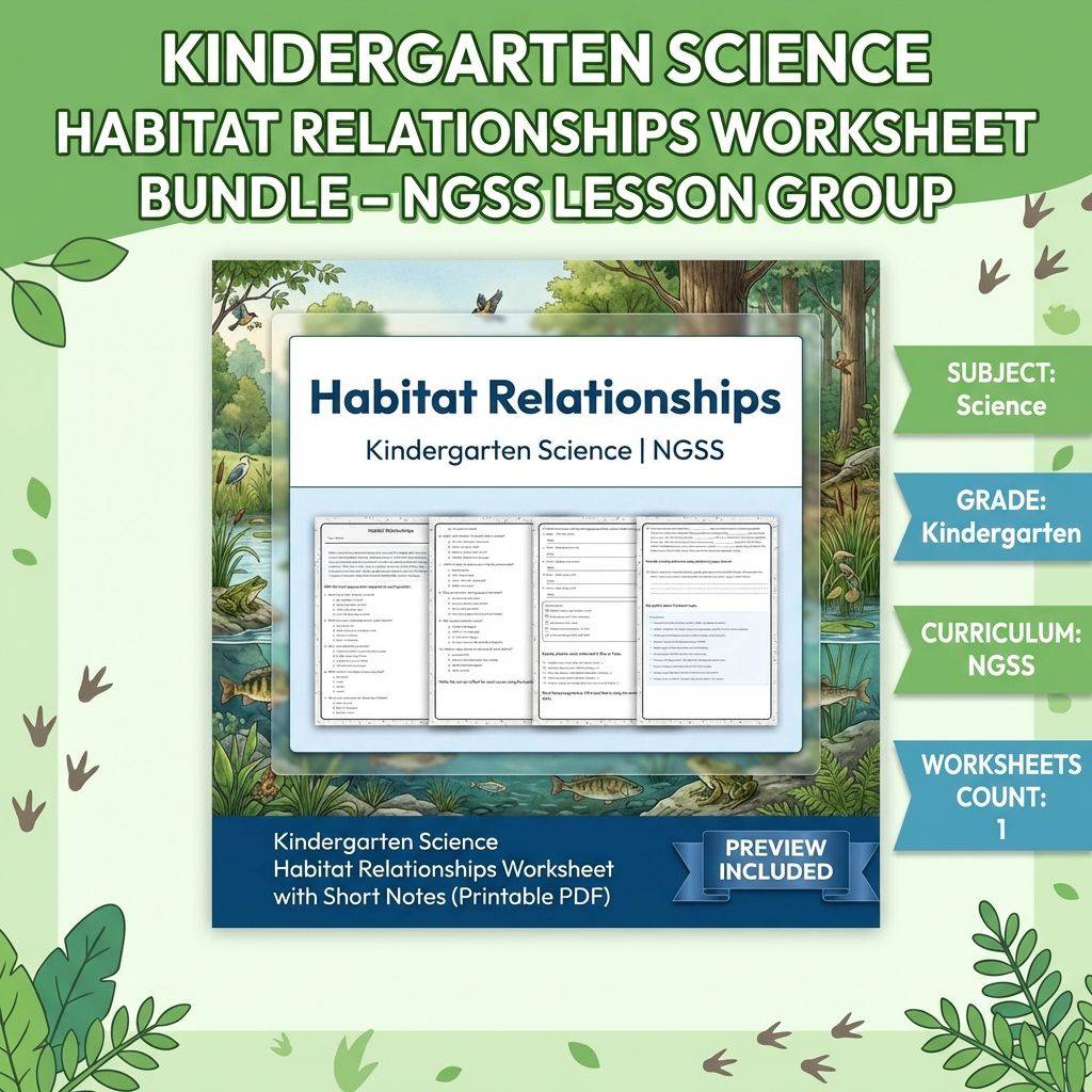 Kindergarten Science Unit | Earth and Human Activity NGSS Worksheet Bundle — bundle cover