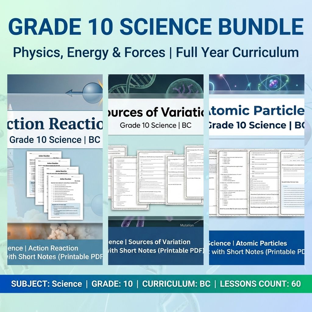 Grade 10 Science Bundle | Physics, Energy & Forces | Full Year Curriculum — bundle cover