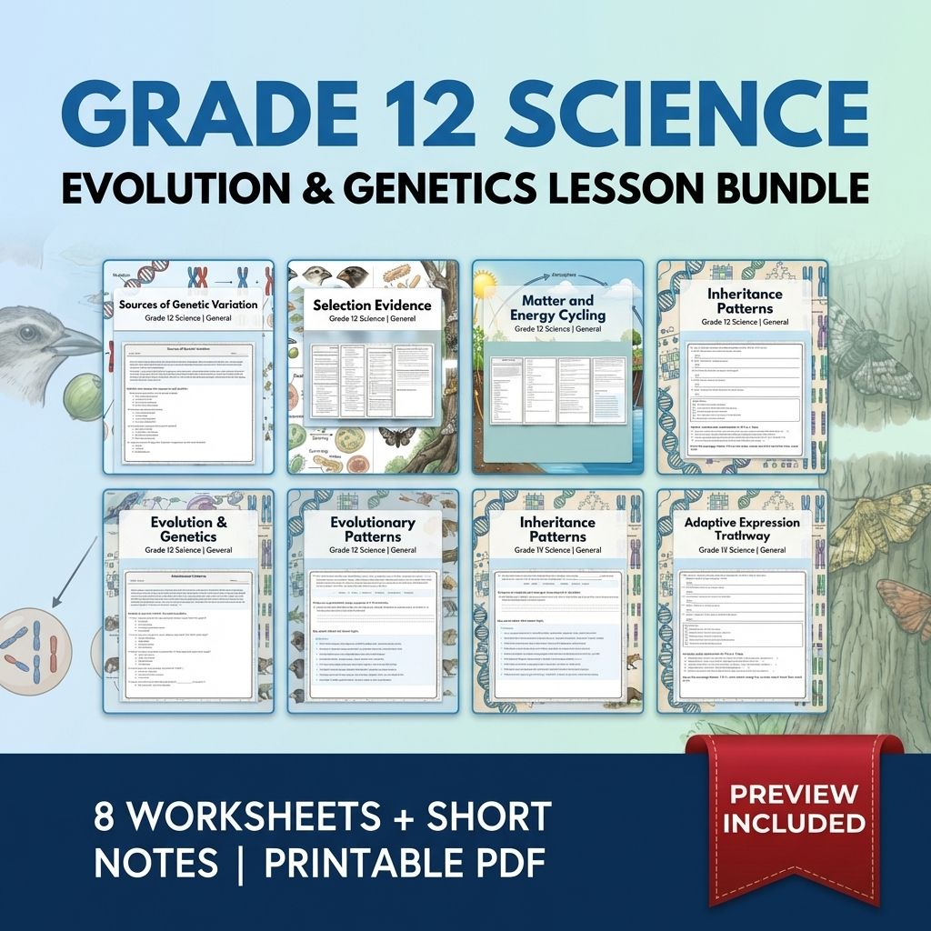 Grade 12 Evolution & Genetics Science Lesson Bundle (General Framework) — bundle cover