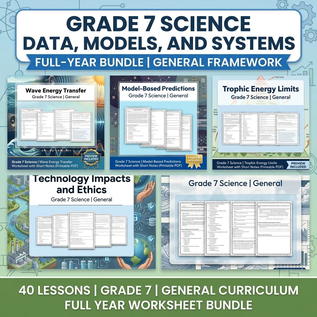 Grade 7 Science Data, Models, and Systems Full-Year Bundle | General Framework — bundle cover