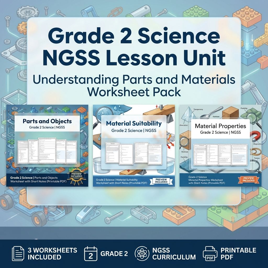 Grade 2 Science Unit | Matter and Its Interactions NGSS Worksheet Collection — bundle cover