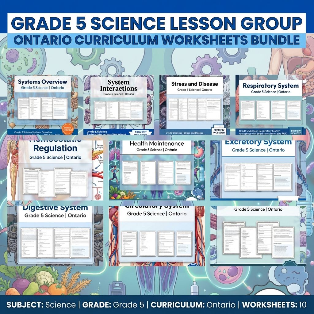 Grade 5 Science Lesson Group – Ontario Curriculum Worksheets Bundle — bundle cover