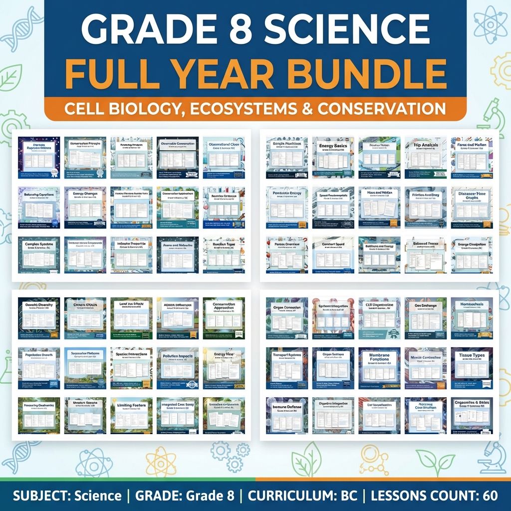 Grade 8 Science Full Year Bundle | Cell Biology, Ecosystems & Conservation — bundle cover