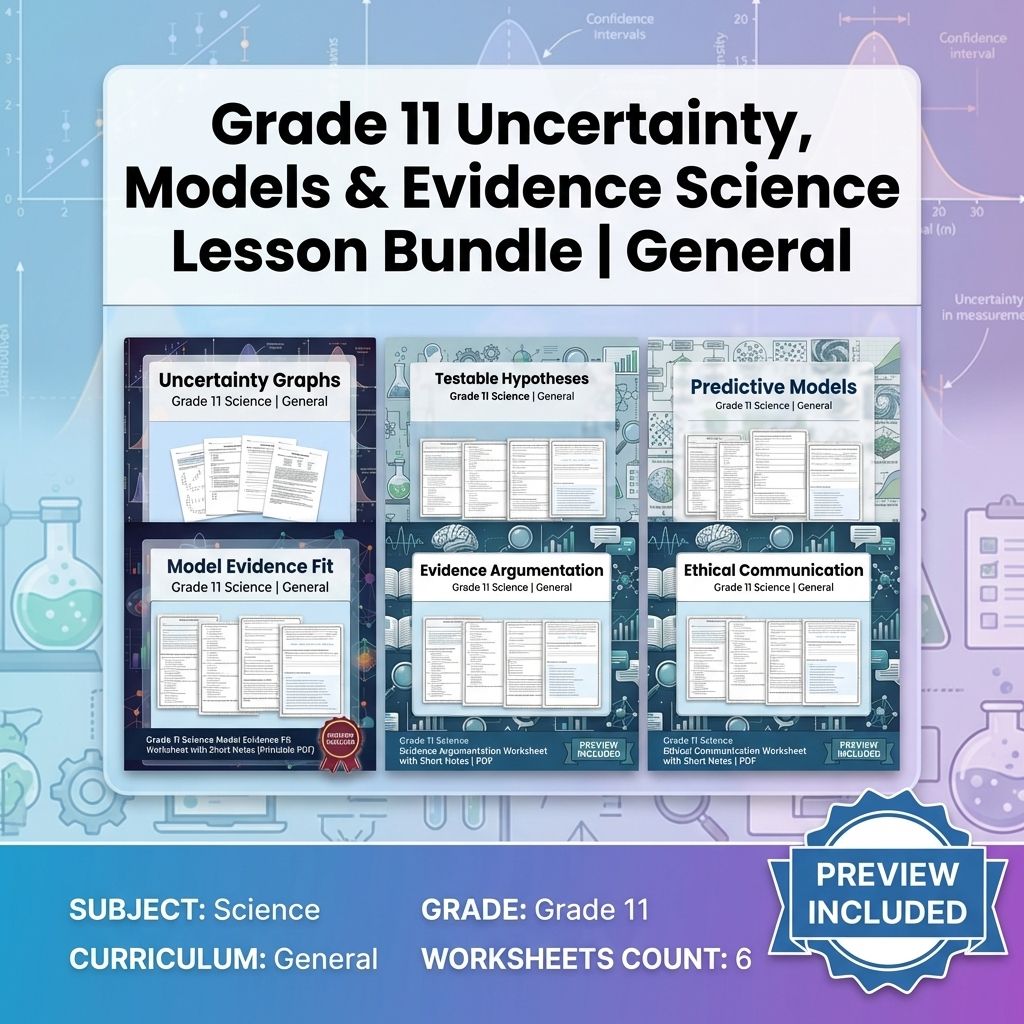 Grade 11 Uncertainty, Models & Evidence Science Lesson Bundle | General — bundle cover