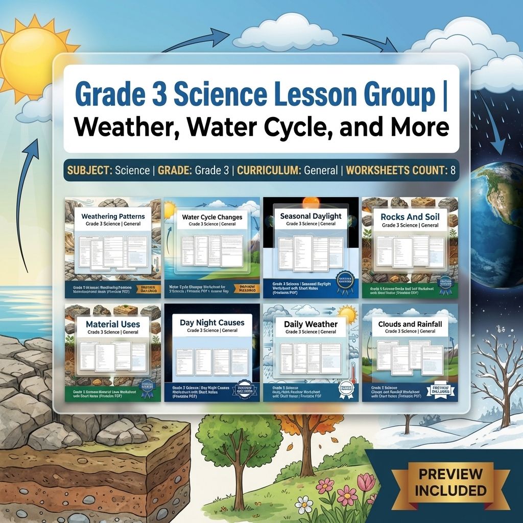 Grade 3 Science Lesson Group | Weather, Water Cycle, and More — bundle cover