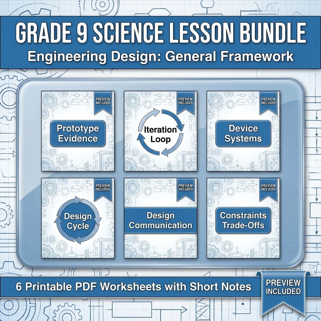 Grade 9 Engineering Design Science Lesson Bundle: General Framework — bundle cover