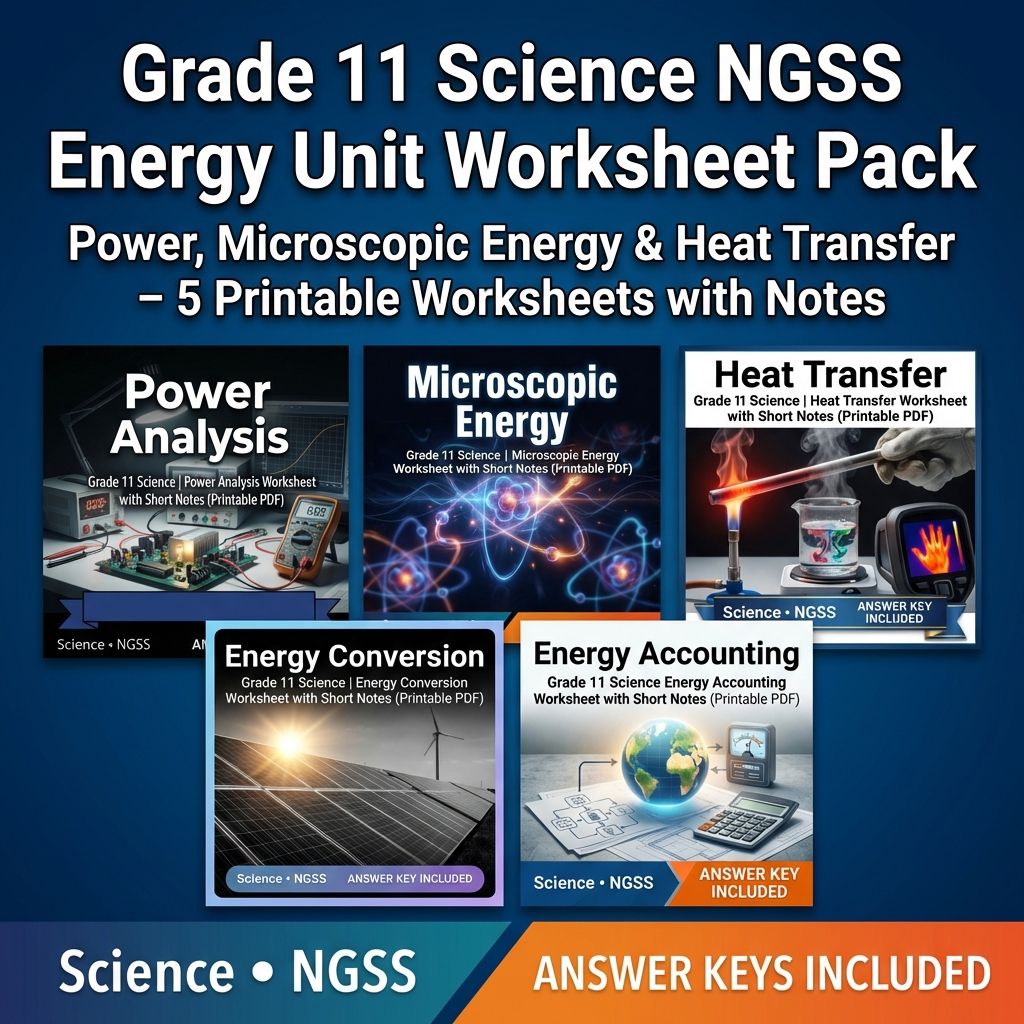 Grade 11 Science Energy UNIT Bundle | NGSS-Aligned Instructional Worksheets — bundle cover
