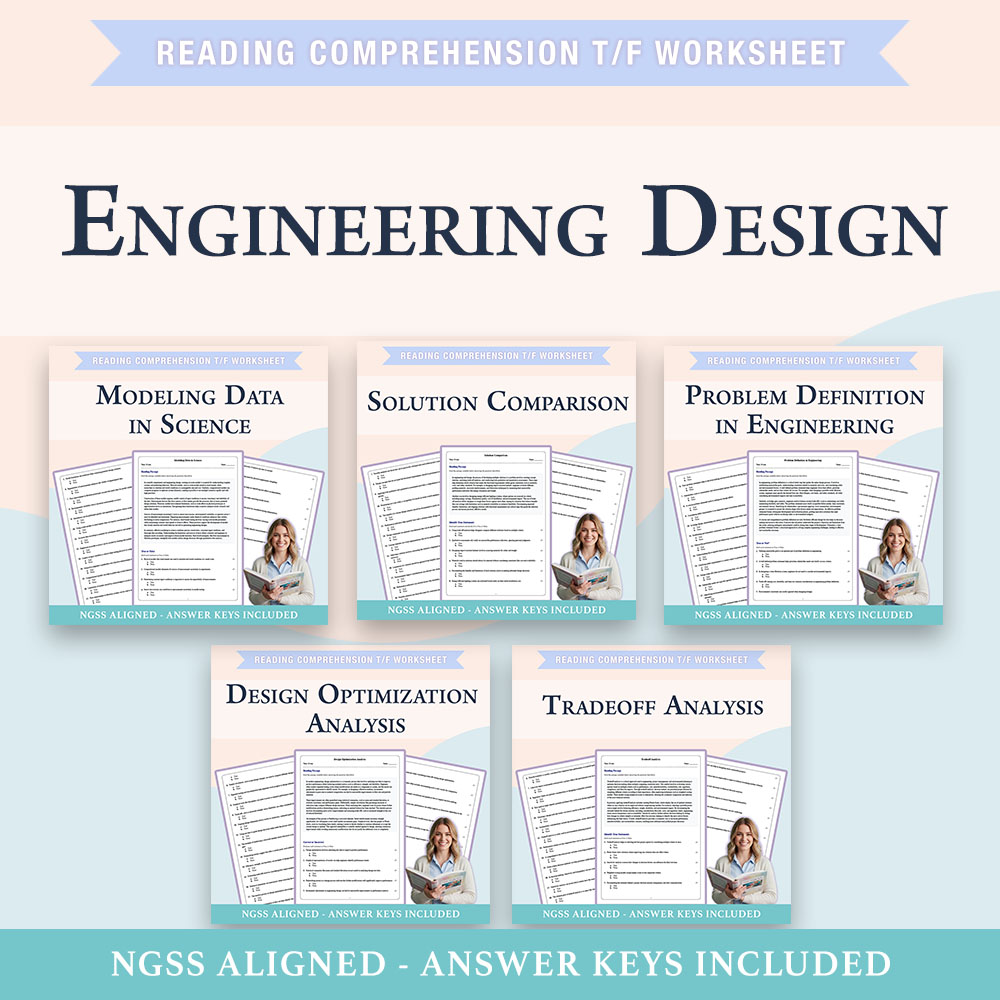 Grade 8 Science Unit | Engineering Problem-Solving Worksheets (PDF + Answer Key) — bundle cover