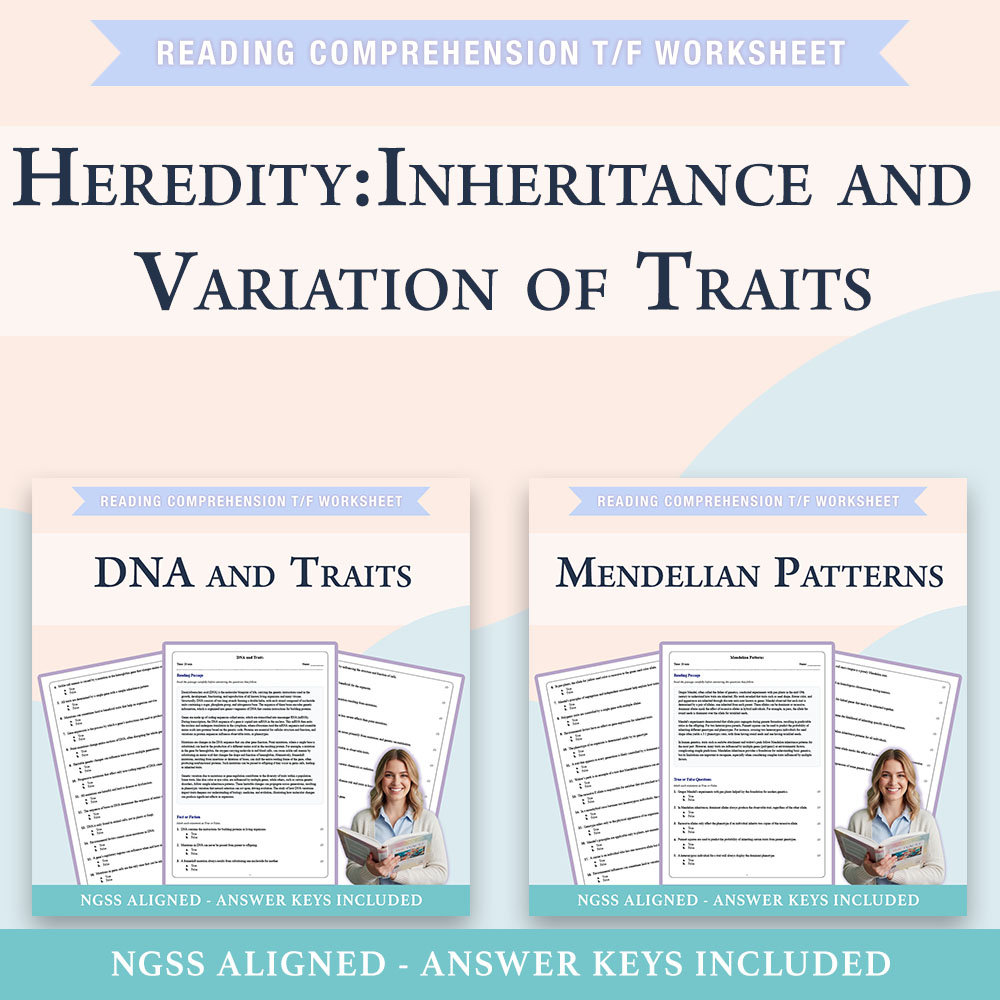 Grade 8 Science | Mendelian Patterns & DNA Traits Worksheet (PDF + Answer Key) — bundle cover