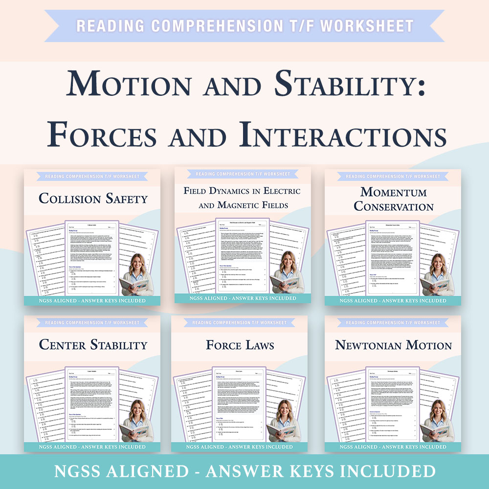 Grade 9 Science Bundle | Motion, Forces & Magnetism Worksheets (PDF +Answer Key) — bundle cover