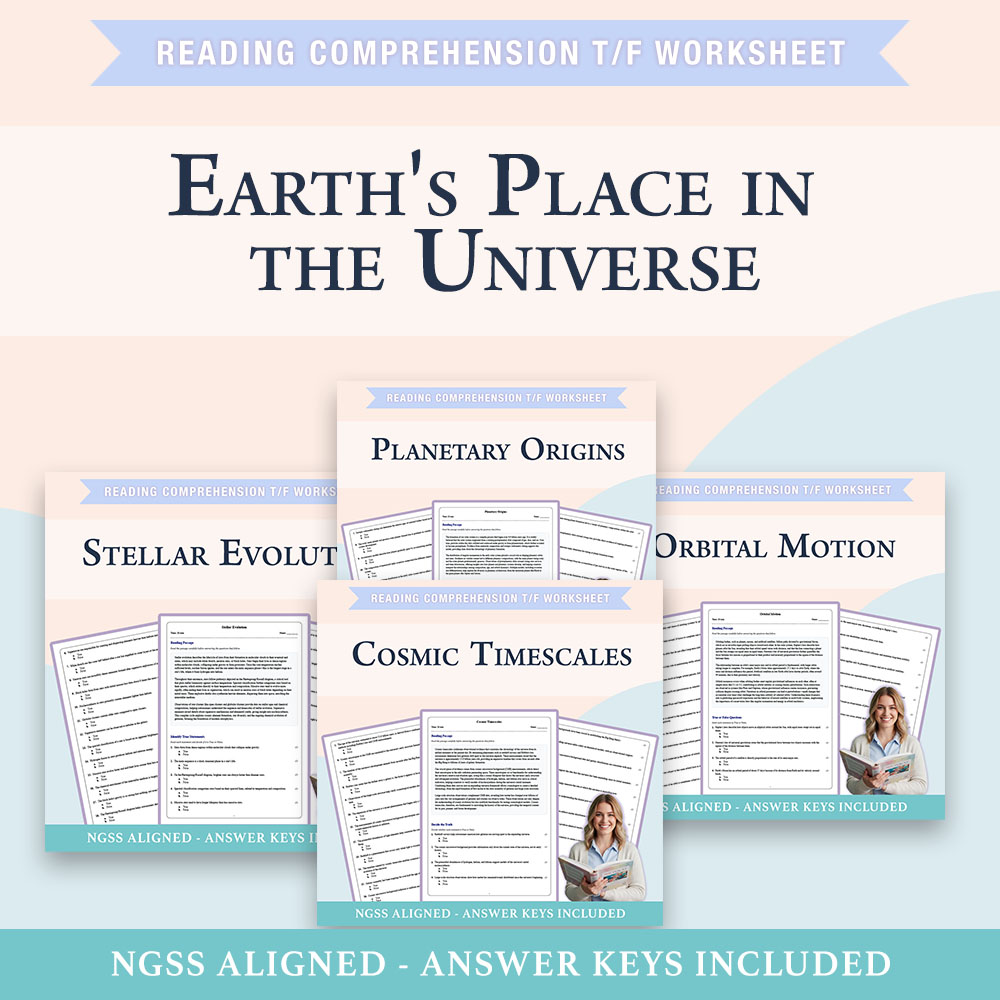 Grade 9 Science | Space, Motion & Cosmology Worksheet Bundle (PDF + Answer Key) — bundle cover