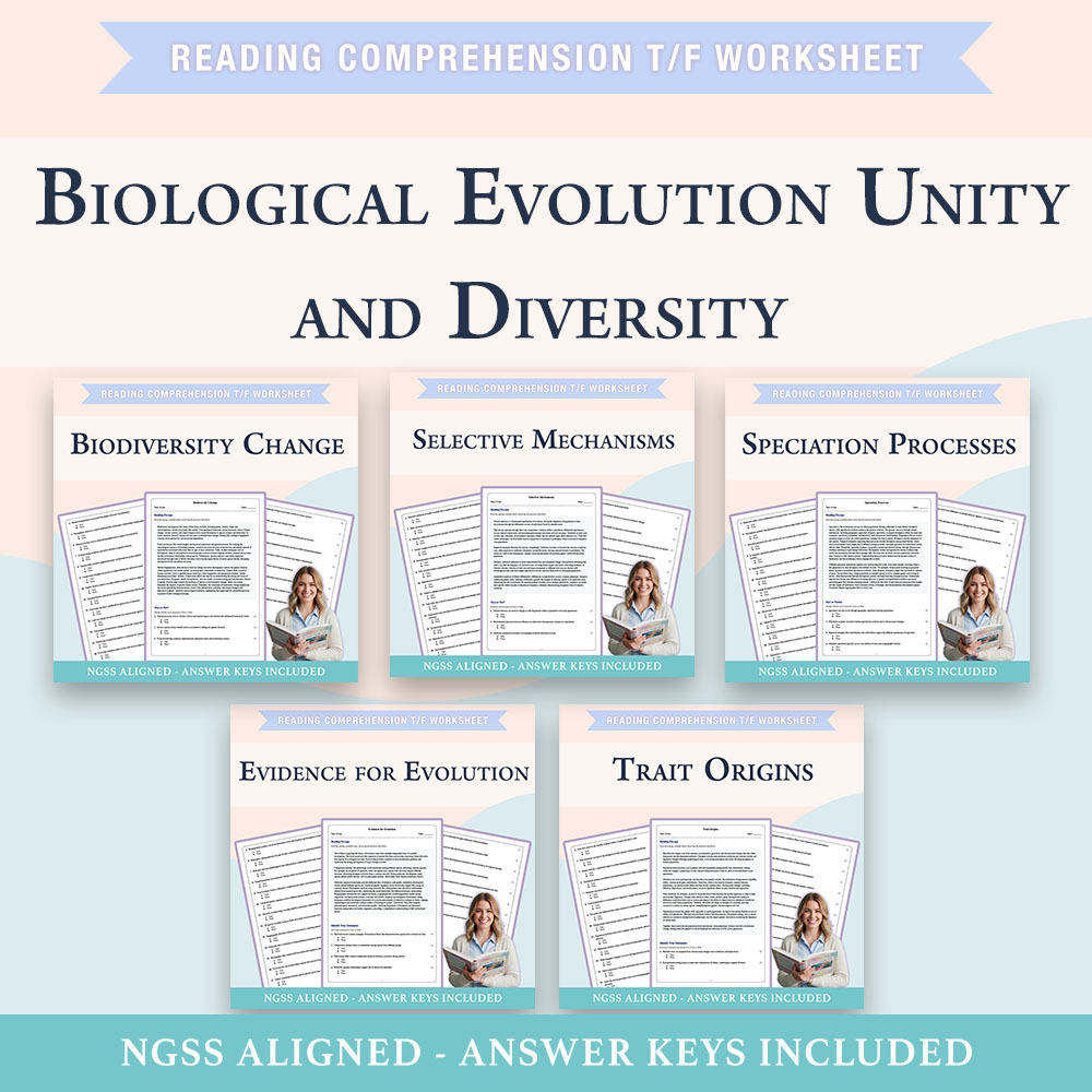 Grade 10 Science | Evolution & Biodiversity Unit Bundle (PDF + Answer Key) — bundle cover