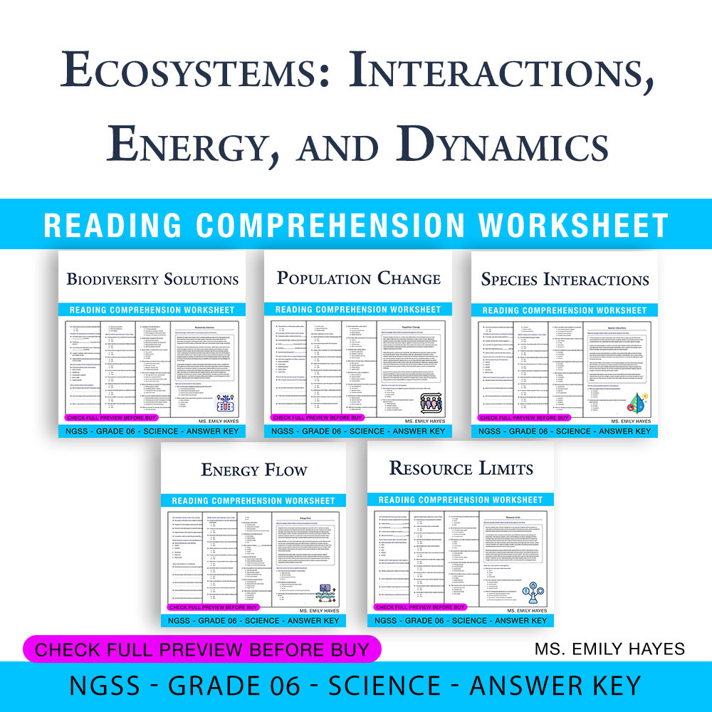 Grade 6 Science Bundle | Ecosystems, Biodiversity & Resources (PDF+ Answer Key) — bundle cover