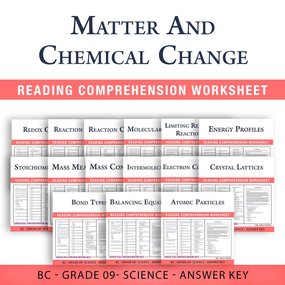 Grade 9 Science Bundle | Chemistry, Physics & Atomic Concepts (PDF + Answer Key) — bundle cover