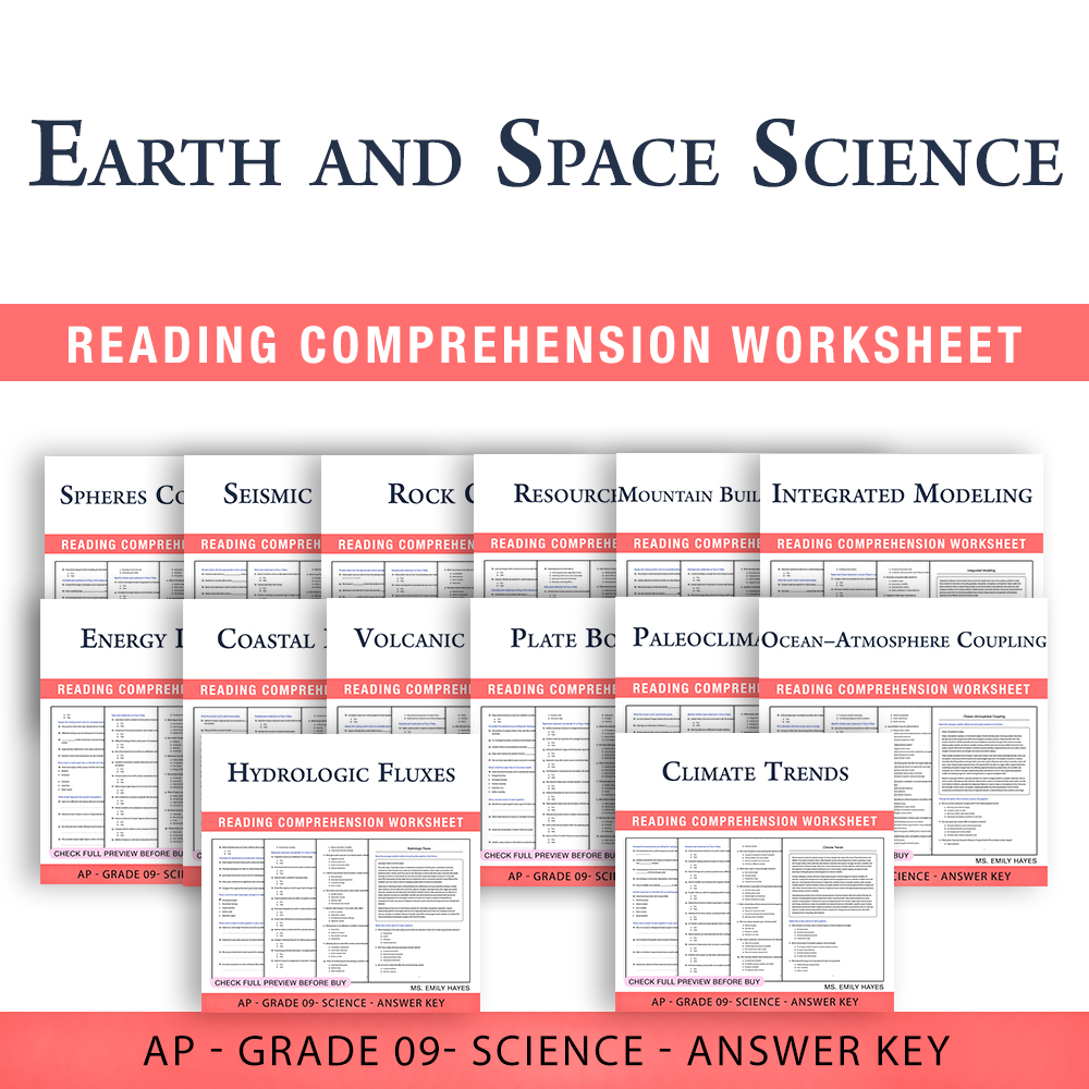 Grade 9 Science | Earth and Space Sciences AP Worksheet (PDF + Answer Key) — bundle cover