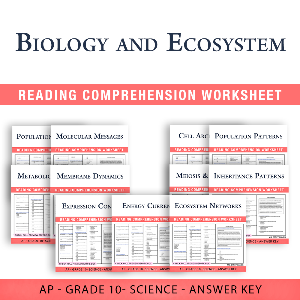 Grade 10 Science | Key Concepts in Biology & Ecosystems (PDF+ Answer Key) — bundle cover