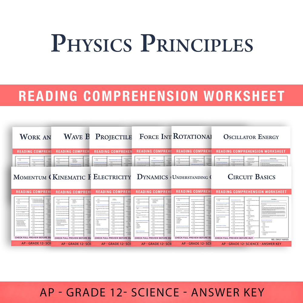 Grade 12 Science AP – Energy, Motion & Electricity Mastery(PDF+ Answer Key) — bundle cover