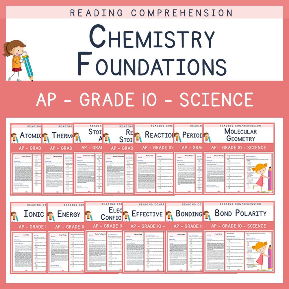 Grade 10 Science | Chemistry Foundations Lesson Bundle | Advanced Placement (AP) — bundle cover