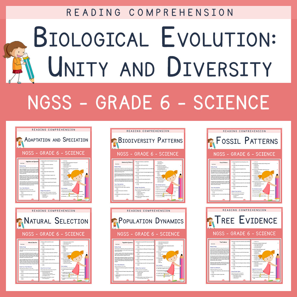 Grade 6 Science | Ecosystems & Evolution NGSS Unit Bundle (Worksheet Pack) — bundle cover