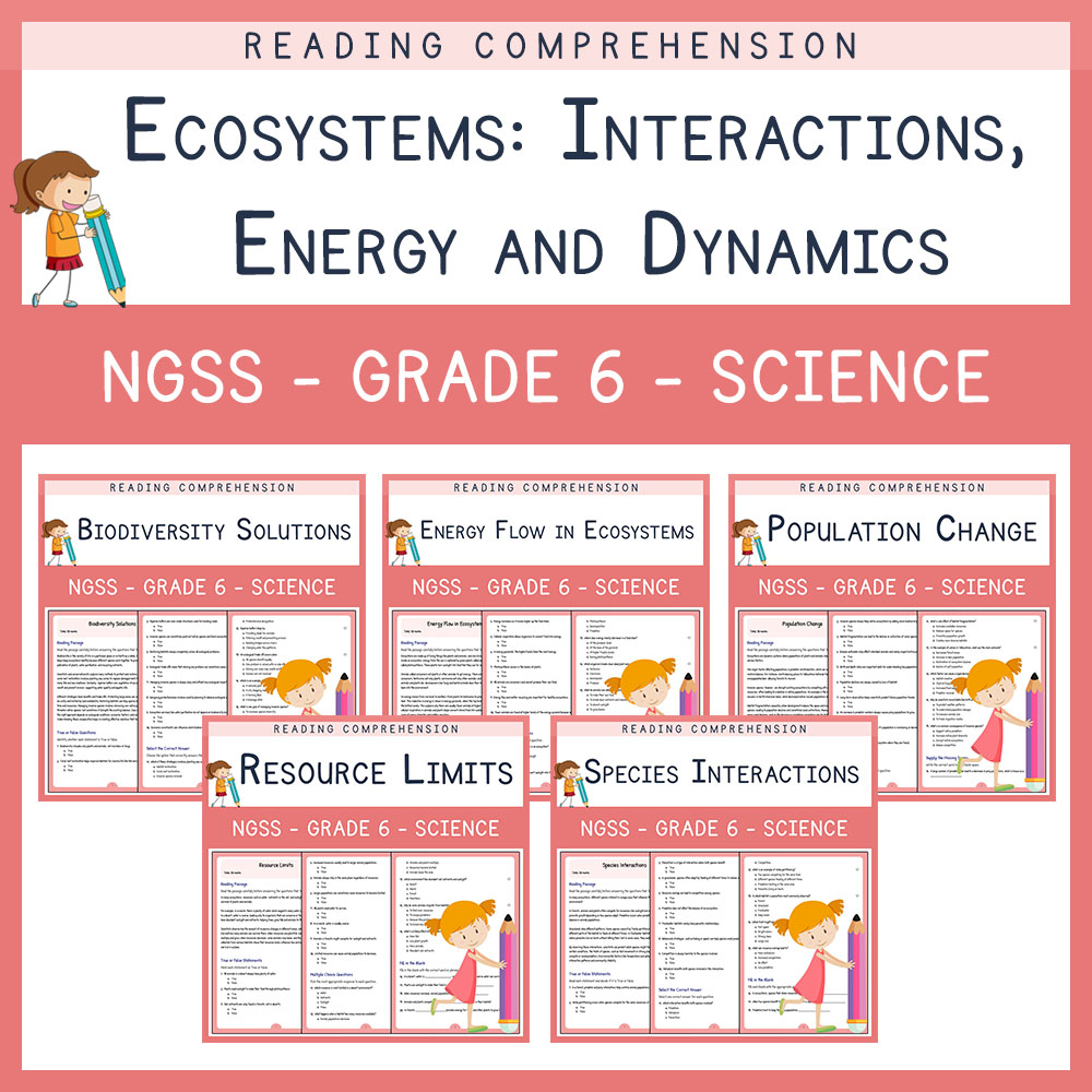 Grade 6 Science | Ecosystems & Biodiversity Unit Worksheet Pack (NGSS Aligned) — bundle cover
