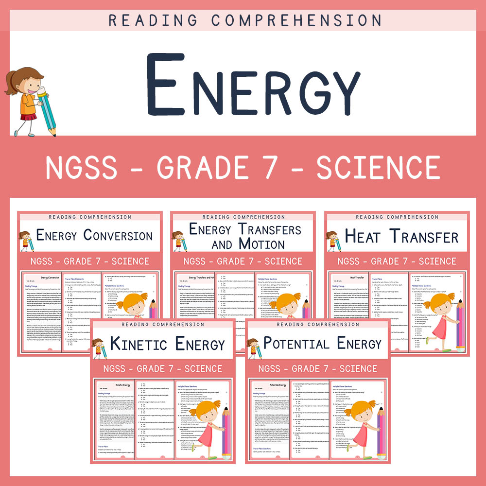 Grade 7 Science | Energy Transfer & Conservation Worksheets Bundle (NGSS-Aligned) — bundle cover