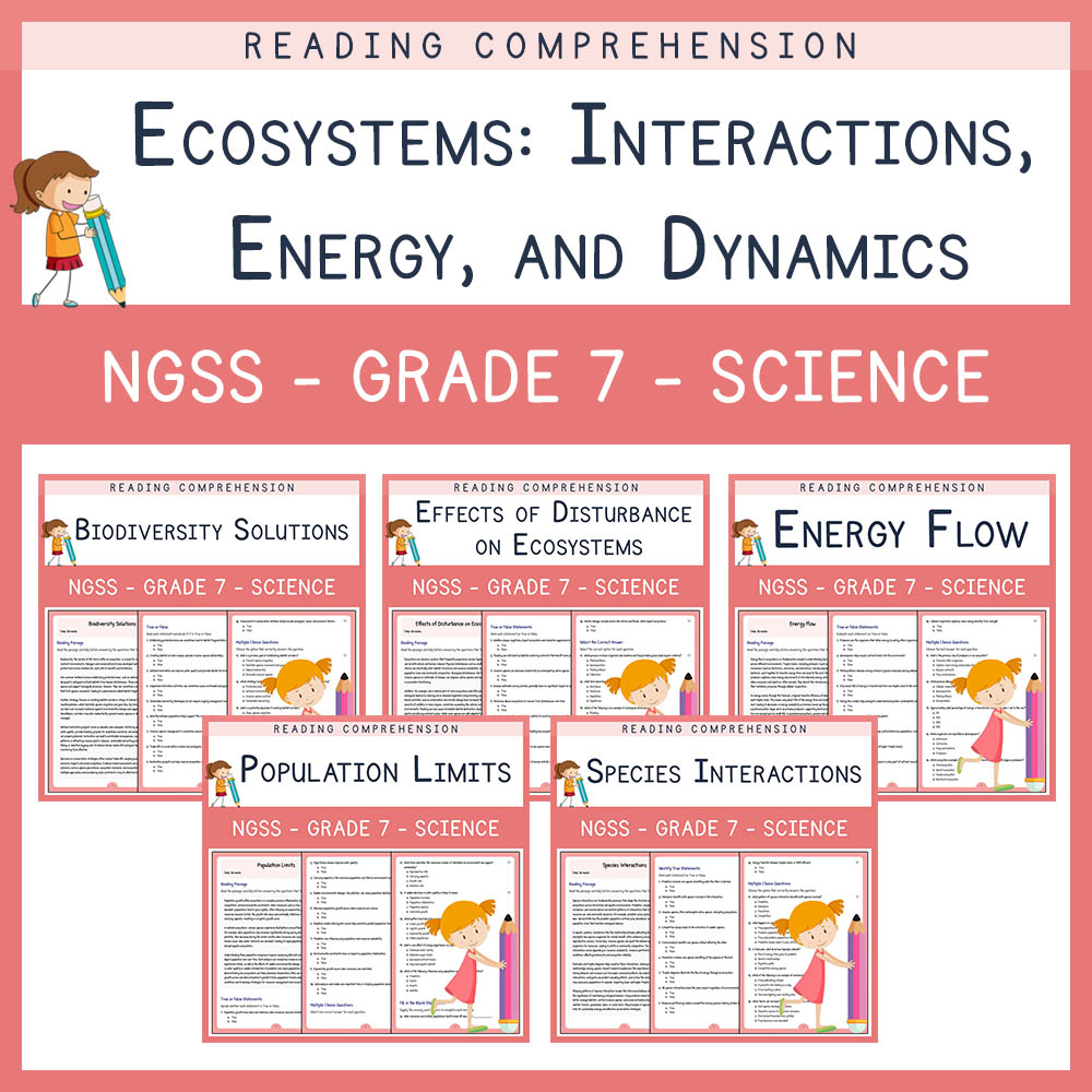 Grade 7 Science | Ecosystems & Biodiversity Unit Worksheet Bundle (Answer Key Included) — bundle cover