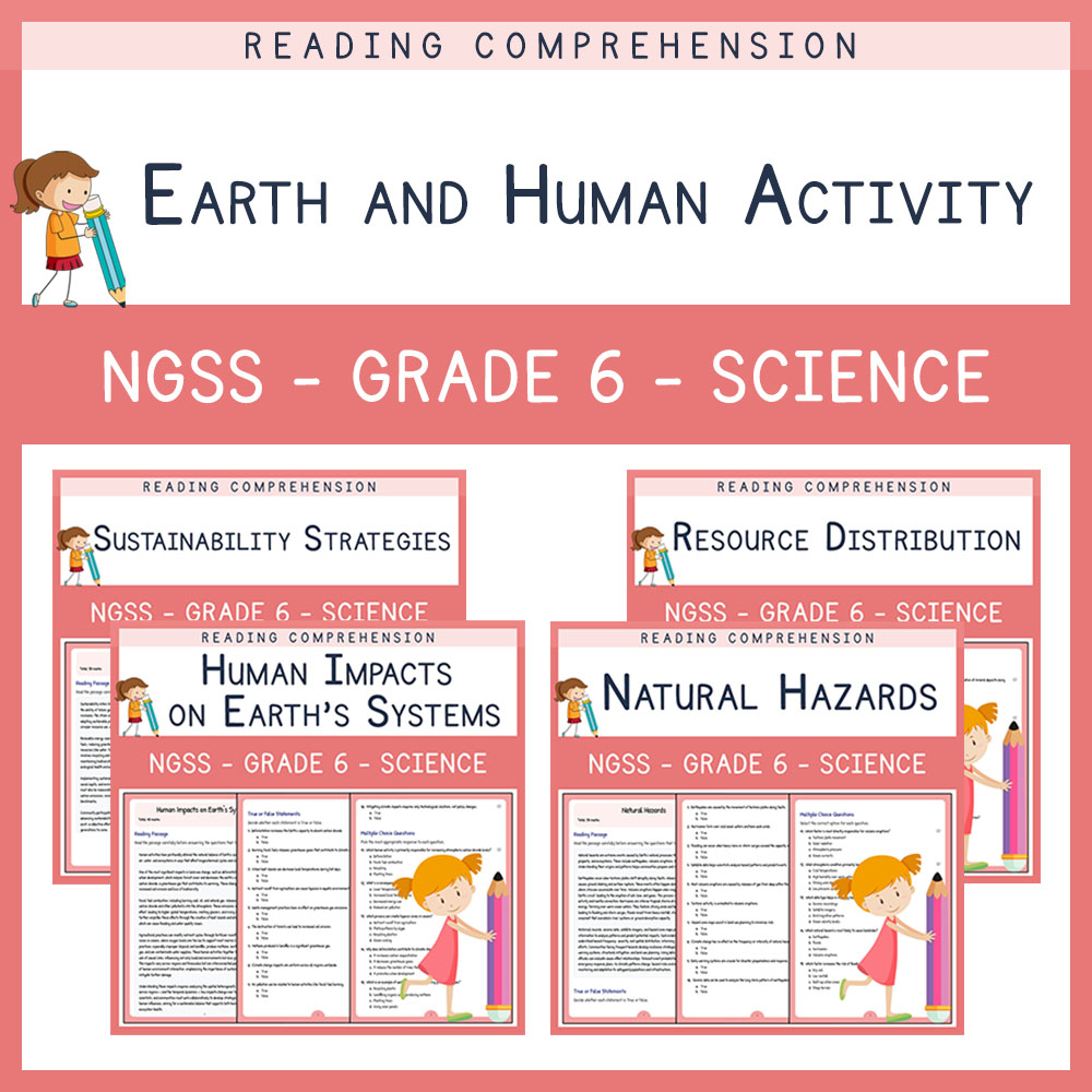 Grade 6 Science Unit Bundle | Natural Hazards & Earth Systems NGSS Worksheets — bundle cover