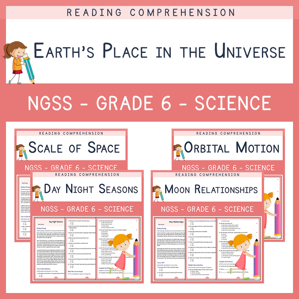 Grade 6 Science | Space & Celestial Bodies Unit Worksheet Pack (NGSS Aligned) — bundle cover