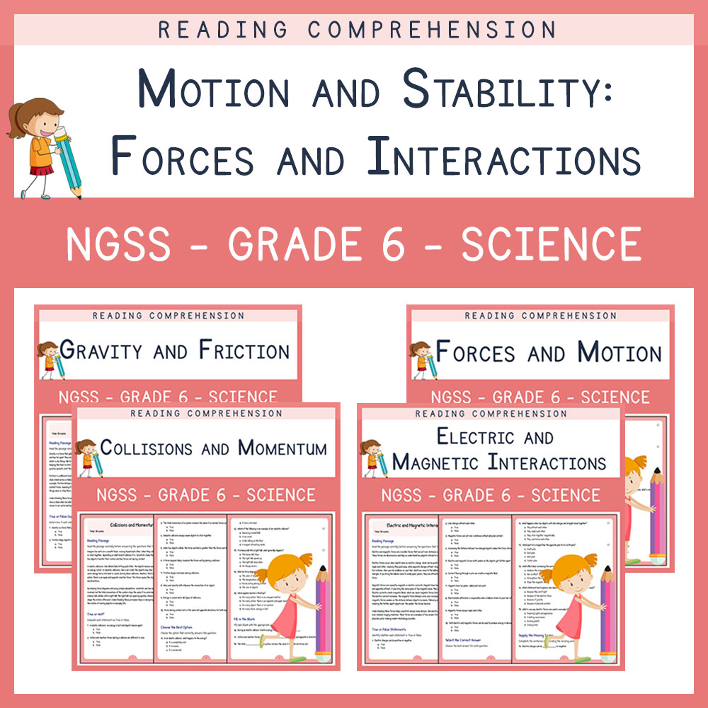 Grade 6 Science Unit | Forces, Motion & Magnetism Worksheets (NGSS-Aligned) — bundle cover