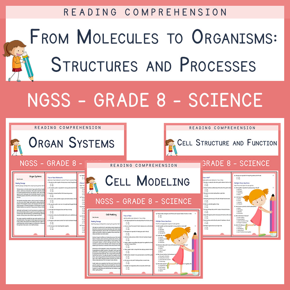 Grade 8 Science Cell & Organ Systems Unit – Worksheet Bundle (Answer Keys Included) — bundle cover