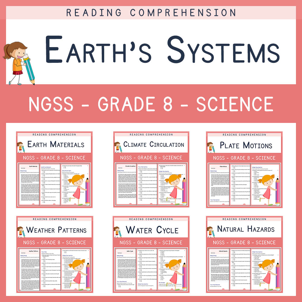 Grade 8 Science Unit | Earth Systems & Weather Worksheets (NGSS-Aligned Bundle) — bundle cover